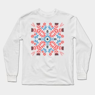 Quilted Flowers Mandala Long Sleeve T-Shirt